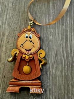 Set of 3 Disney Beauty & The Beast Ornaments Lumiere, Mrs. Potts & Cogsworth NWT