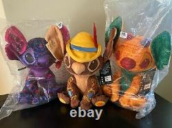 Set of 4 Stitch Crashes Disney Plush Beauty Beast Pinocchio Lion King Aladdin