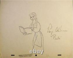 Signed Paige O'Hara voice Disney Beauty Beast Original Production Drawing