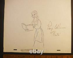 Signed Paige O'Hara voice Disney Beauty Beast Original Production Drawing