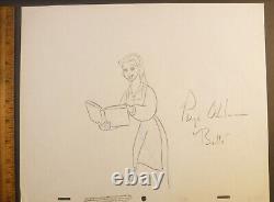 Signed Paige O'Hara voice Disney Beauty Beast Original Production Drawing