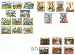 St. Vincent Stamp Lot On Album Page Both Sides. Disney, Beauty & The Beast, Etc
