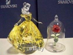 Swarovski Disney Belle & Enchanted Rose Beauty And The Beast 2 Pce Set Bnib