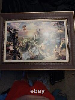 Thomas Kinkade Beauty and the Beast Falling in Love 18x27 S/N Oil on Canvas