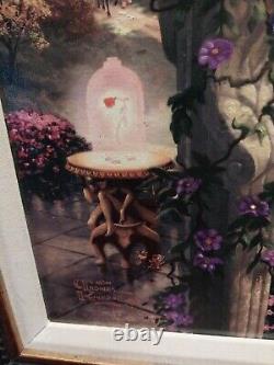 Thomas Kinkade Beauty and the Beast Falling in Love 18x27 S/N Oil on Canvas