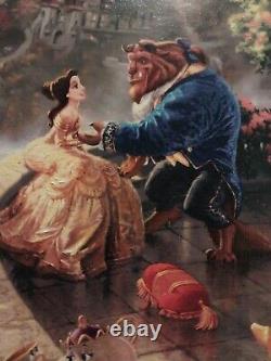 Thomas Kinkade Beauty and the Beast Falling in Love 18x27 S/N Oil on Canvas