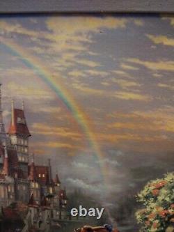 Thomas Kinkade Beauty and the Beast Falling in Love 18x27 S/N Oil on Canvas