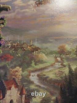 Thomas Kinkade Beauty and the Beast Falling in Love 18x27 S/N Oil on Canvas