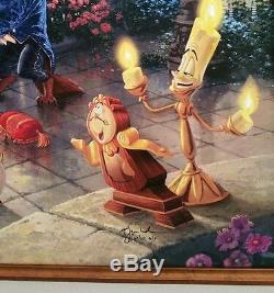 Thomas Kinkade Beauty and the Beast Falling in Love 24×36 A/P Disney Canvas
