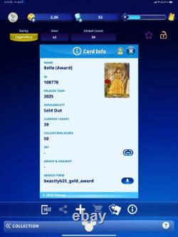 Topps Disney Collect Beastly Beauty LEGENDARY Award Belle