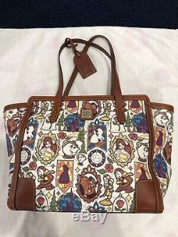 USED Dooney and Bourke Disney Beauty and the Beast Large Tote with Reg. Card