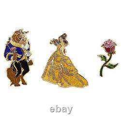 US Disney Art of Belle Limited Edition 3 Pin Set New in Box! LE 1300 SOLD OUT