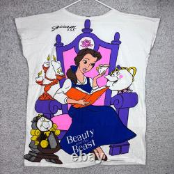 VTG Disney Beauty And The Beast Belle Double Sided Women's Size XL RARE