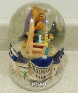 VTG Disney Beauty And The Beast Music Box Snow Globe Rare 90'S Belle Beast