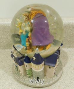 VTG Disney Beauty And The Beast Music Box Snow Globe Rare 90'S Belle Beast