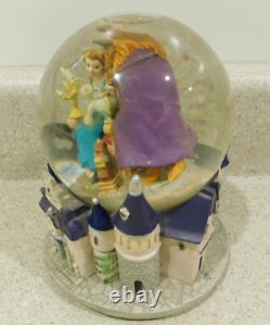 VTG Disney Beauty And The Beast Music Box Snow Globe Rare 90'S Belle Beast