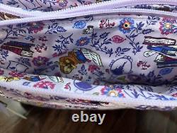 Vera Bradley DISNEY BELLE FLORAL Triple Compartment Crossbody Bag BEAUTY & BEAST