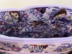 Vera Bradley DISNEY BELLE FLORAL Triple Compartment Crossbody Bag BEAUTY & BEAST