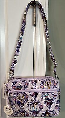 Vera Bradley DISNEY BELLE FLORAL Triple Compartment Crossbody Bag BEAUTY & BEAST