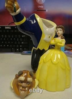Vintage 1990'S Disney Store Dancing Beauty And The Beast Teapot Figurine Belle