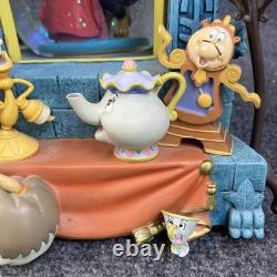 Vintage 1991 Disney Beauty & the Beast Double Sided Musical Snow Globe EUC