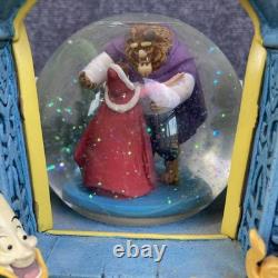 Vintage 1991 Disney Beauty & the Beast Double Sided Musical Snow Globe EUC