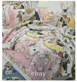 Vintage 90's Disney Beauty and the Beast Full Size Sheet Comforter Set Complete