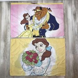 Vintage 90's Disney Beauty and the Beast Full Size Sheet Comforter Set Complete