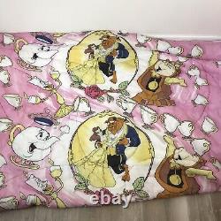 Vintage 90's Disney Beauty and the Beast Full Size Sheet Comforter Set Complete