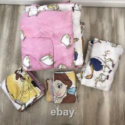 Vintage 90's Disney Beauty and the Beast Full Size Sheet Comforter Set Complete