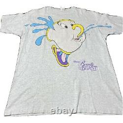 Vintage 90s Disney Beauty And The Beast Chip Big Print T Shirt XL