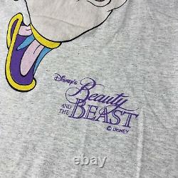 Vintage 90s Disney Beauty And The Beast Chip Big Print T Shirt XL