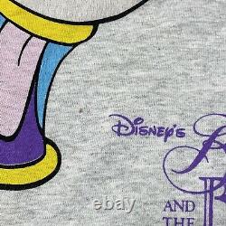Vintage 90s Disney Beauty And The Beast Chip Big Print T Shirt XL