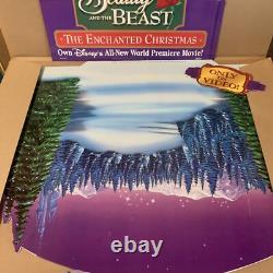 Vintage DISNEY BEAUTY & BEAST ENCHANTED CHRISTMAS STANDEE STORE DISPLAY Promo