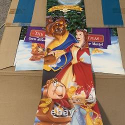 Vintage DISNEY BEAUTY & BEAST ENCHANTED CHRISTMAS STANDEE STORE DISPLAY Promo