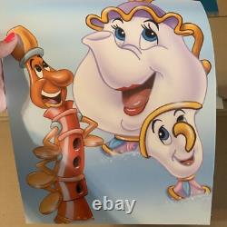 Vintage DISNEY BEAUTY & BEAST ENCHANTED CHRISTMAS STANDEE STORE DISPLAY Promo