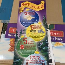 Vintage DISNEY BEAUTY & BEAST ENCHANTED CHRISTMAS STANDEE STORE DISPLAY Promo