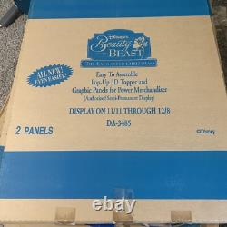 Vintage DISNEY BEAUTY & BEAST ENCHANTED CHRISTMAS STANDEE STORE DISPLAY Promo