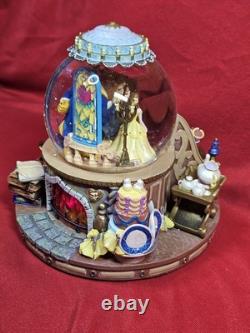 Vintage Disney Beauty And The Beast Enchanted Love 8 Snow Globe Music Lights Up