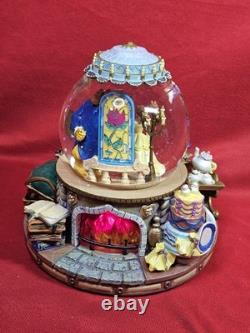Vintage Disney Beauty And The Beast Enchanted Love 8 Snow Globe Music Lights Up