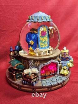 Vintage Disney Beauty And The Beast Enchanted Love 8 Snow Globe Music Lights Up