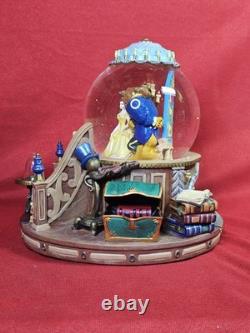 Vintage Disney Beauty And The Beast Enchanted Love 8 Snow Globe Music Lights Up