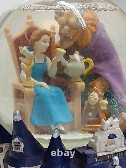 Vintage Disney Beauty And The Beast Musical Snow Globe With Box & Paperwork