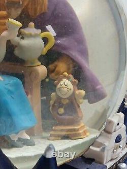 Vintage Disney Beauty And The Beast Musical Snow Globe With Box & Paperwork