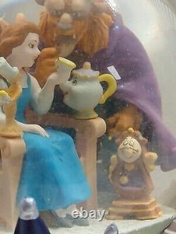 Vintage Disney Beauty And The Beast Musical Snow Globe With Box & Paperwork