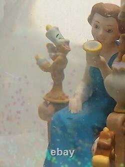 Vintage Disney Beauty And The Beast Musical Snow Globe With Box & Paperwork