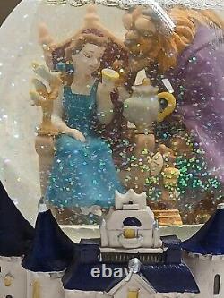 Vintage Disney Beauty And The Beast Musical Snow Globe With Box & Paperwork