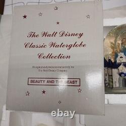 Vintage Disney Beauty And The Beast Musical Snow Globe With Box & Paperwork