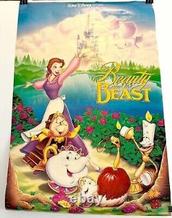 Vintage Disney Beauty And The Beast Original Movie Poster 35 x 23 inches
