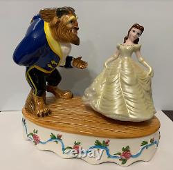 Vintage Disney Beauty And The Beast Porcelain Dancing Music Box by Schmid Works